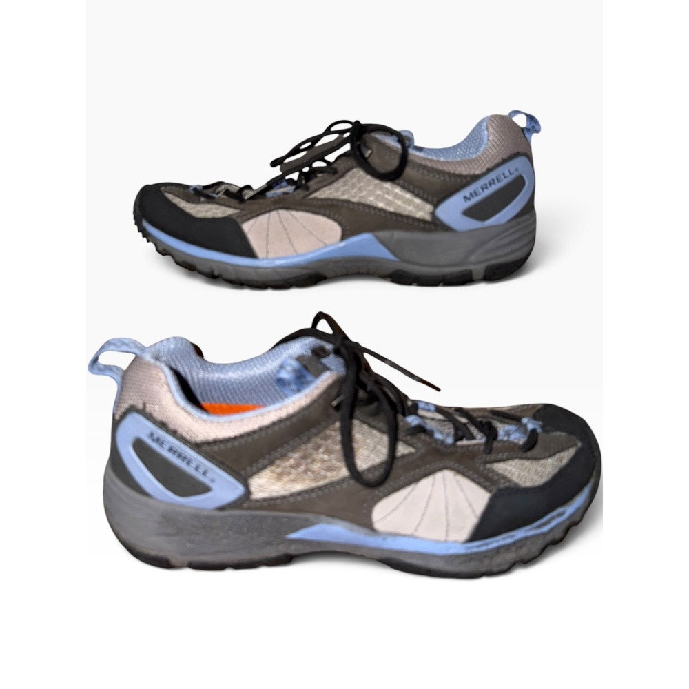 Merrell Avian Light Ventilator Womens Hiking Shoes Grey Blue Vibram Sole EUC 8.5